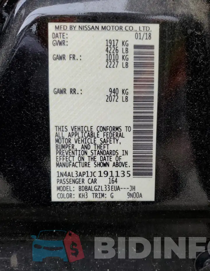 1N4AL3AP1JC191135 Photo# 12
