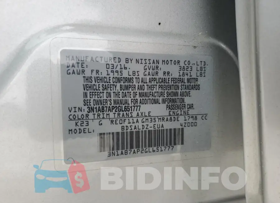 3N1AB7AP2GL651777 Photo# 12