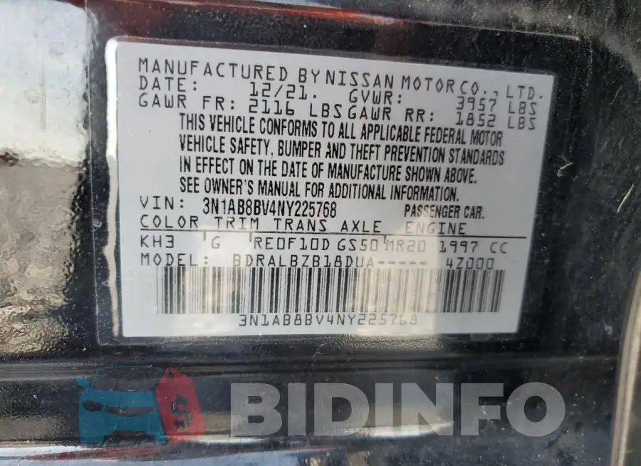 3N1AB8BV4NY225768 Photo# 13