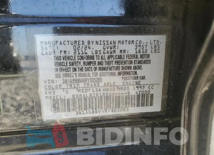 3N1AB8BV4RY305285 Photo# 13