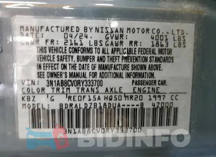 3N1AB8CV0RY333700 Photo# 12