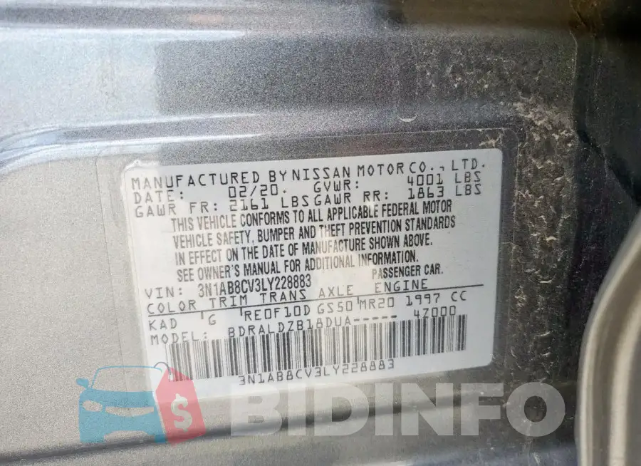 3N1AB8CV3LY228883 Photo# 12
