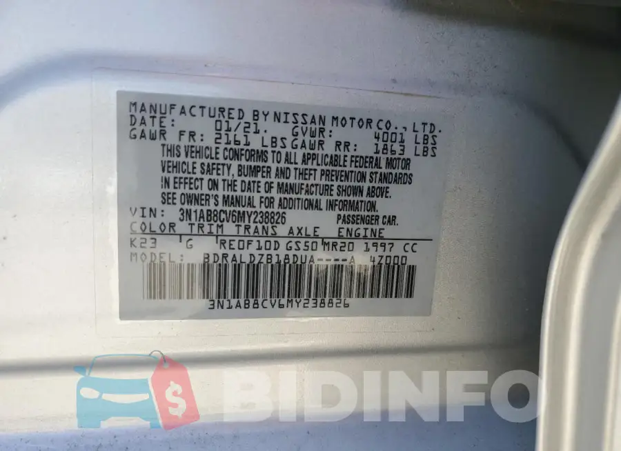 3N1AB8CV6MY238826 Photo# 12