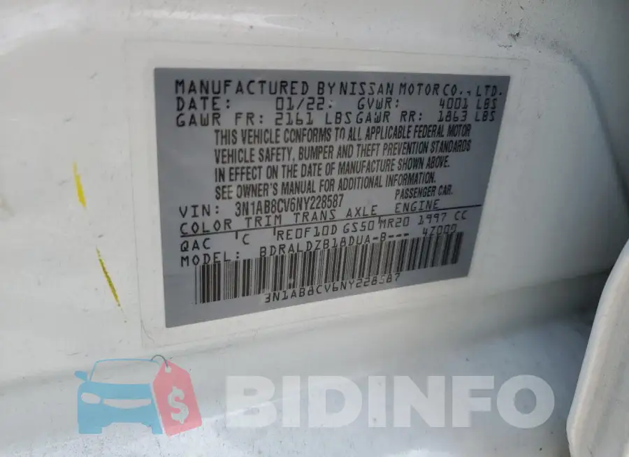 3N1AB8CV6NY228587 Photo# 12