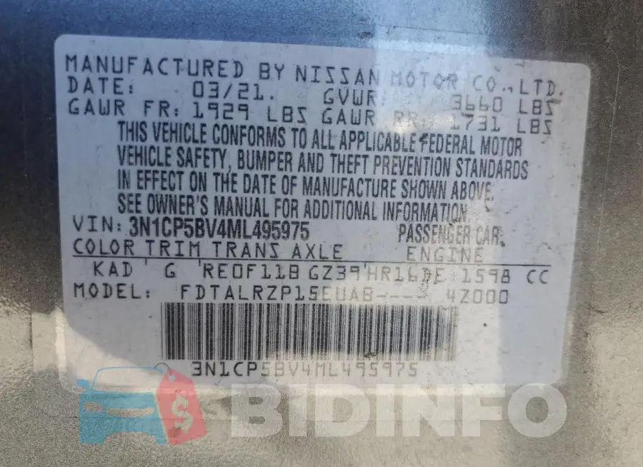 3N1CP5BV4ML495975 Photo# 14