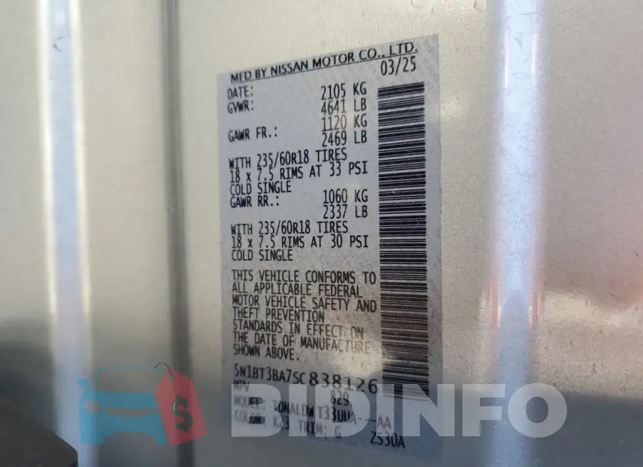 5N1BT3BA7SC838126 Photo# 13