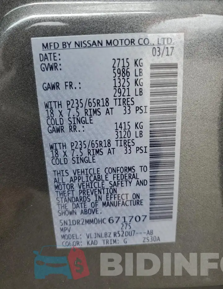 5N1DR2MM0HC671707 Photo# 14