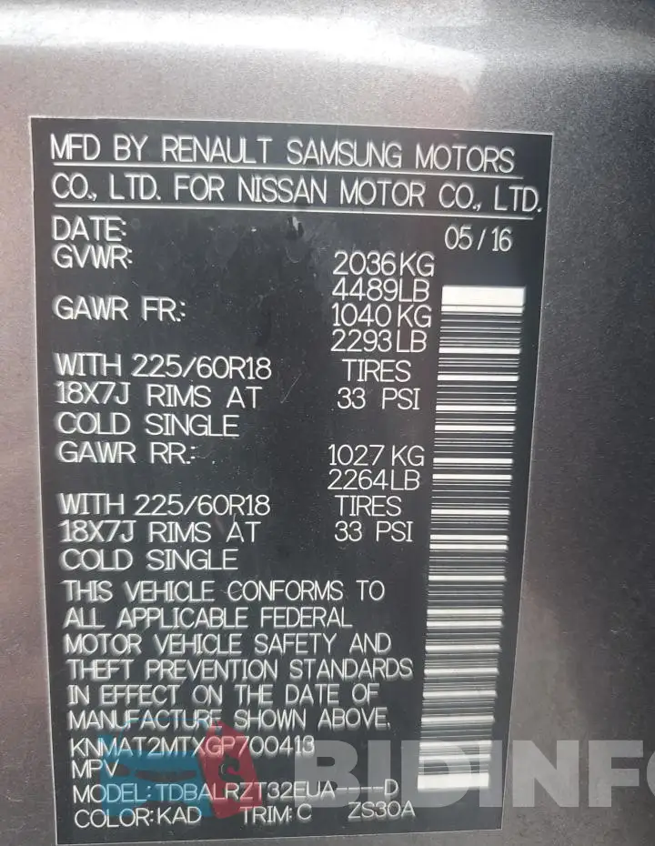 KNMAT2MTXGP700413 Photo# 13