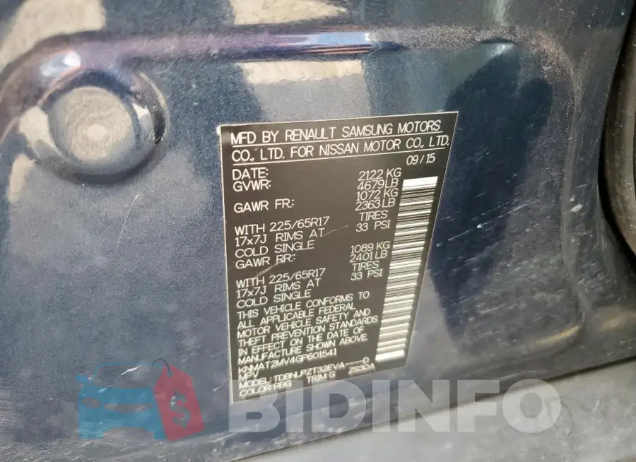 KNMAT2MV4GP601541 Photo# 12