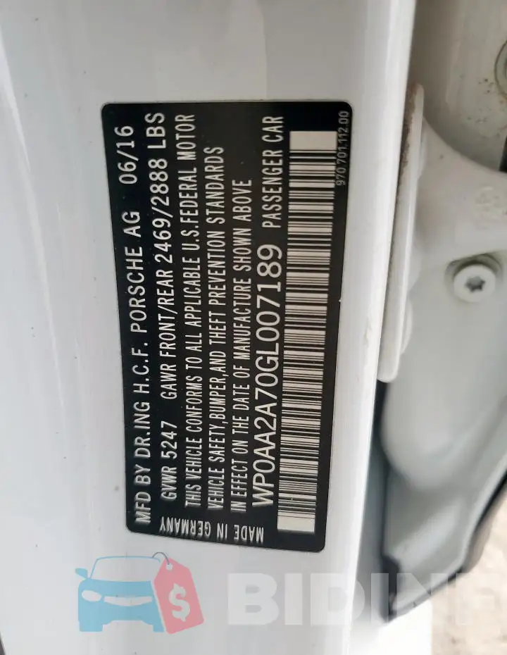 WP0AA2A70GL007189 Photo# 12