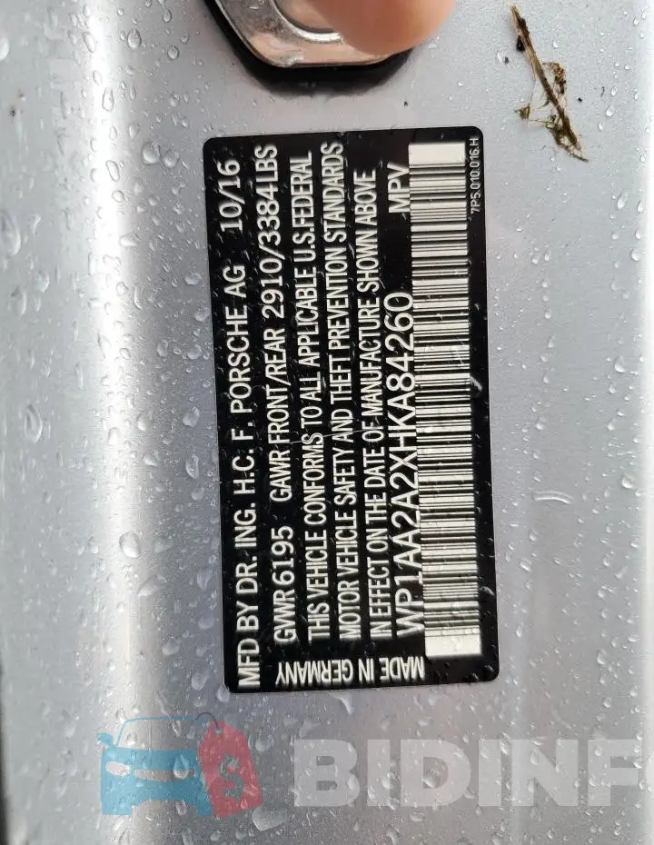 WP1AA2A2XHKA84260 Photo# 13