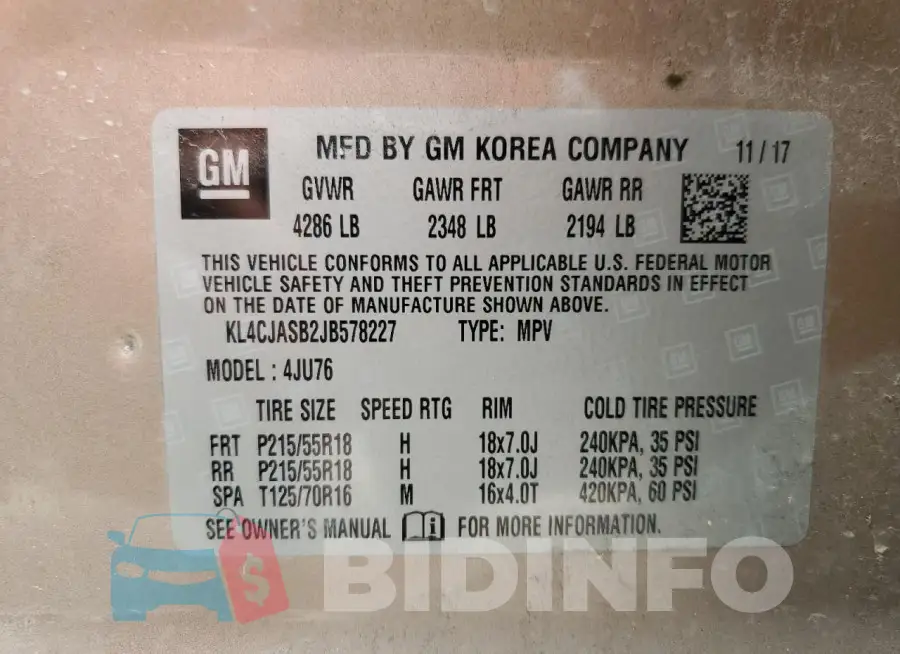 KL4CJASB2JB578227 Photo# 12