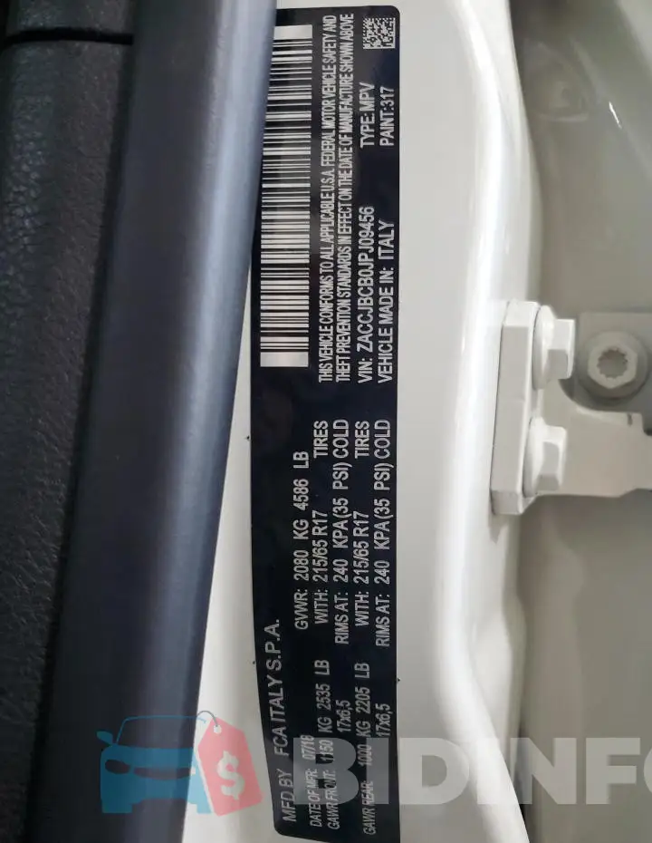 ZACCJBCB0JPJ09456 Photo# 13