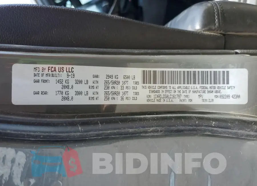 1C4RDJDG0LC161797 Photo# 13