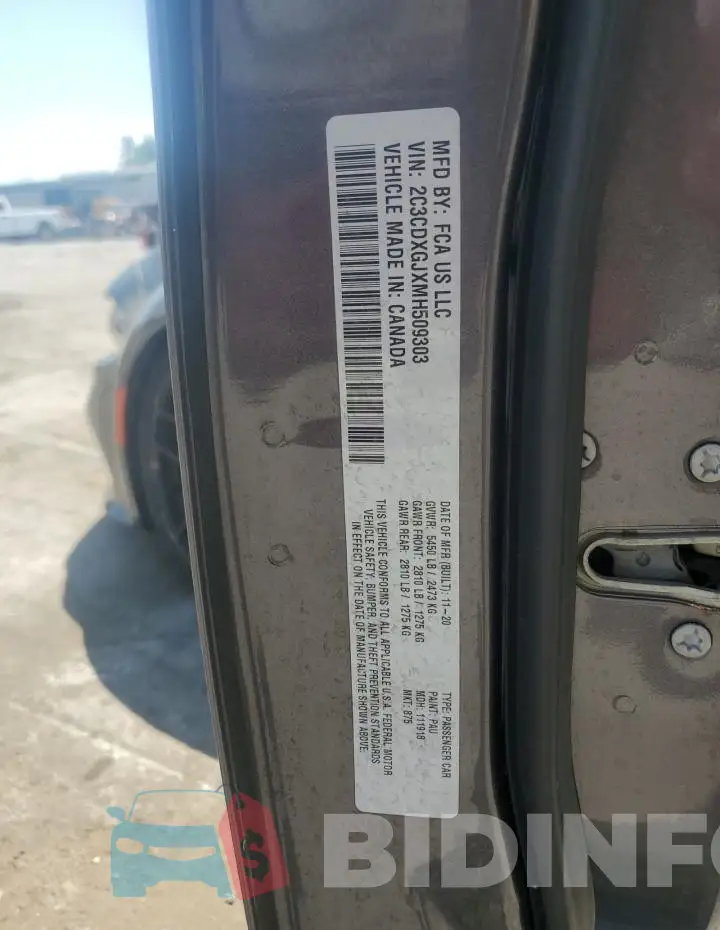 2C3CDXGJXMH509303 Photo# 12