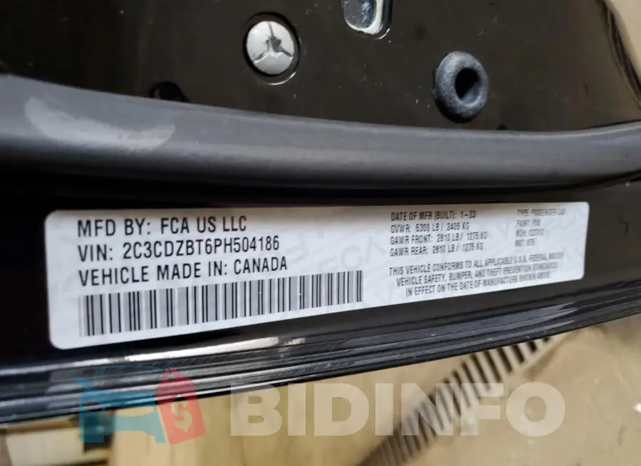 2C3CDZBT6PH504186 Photo# 12