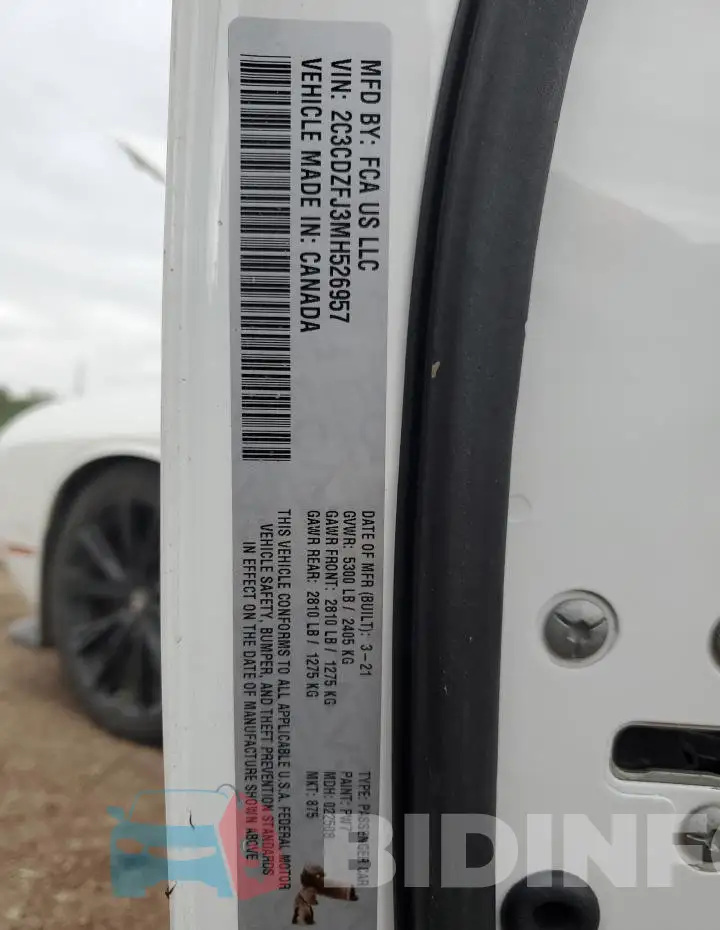 2C3CDZFJ3MH526957 Photo# 13