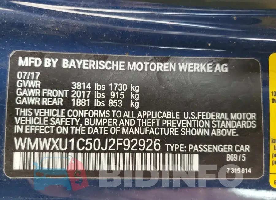 WMWXU1C50J2F92926 Photo# 13