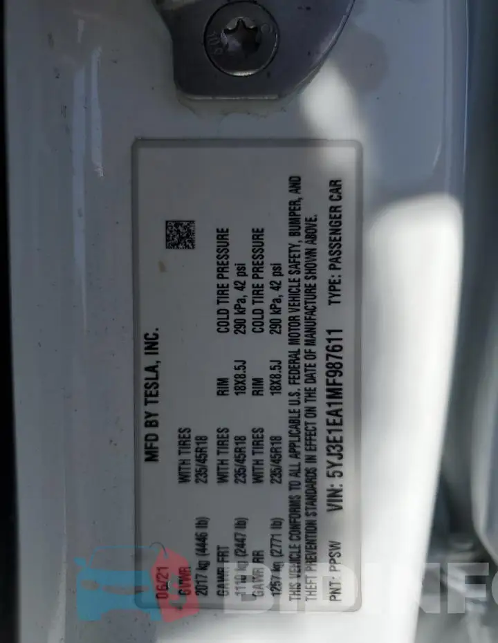 5YJ3E1EA1MF987611 Photo# 13