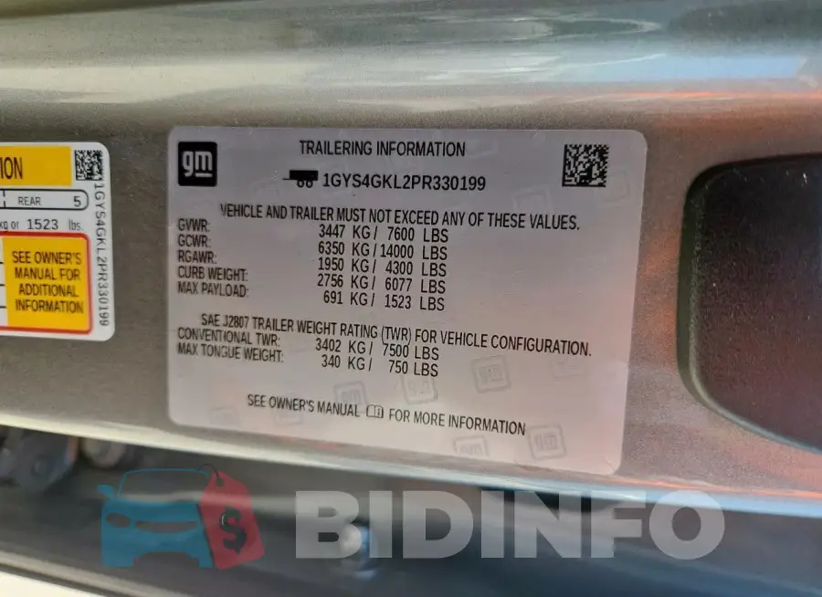 1GYS4GKL2PR330199 Photo# 14