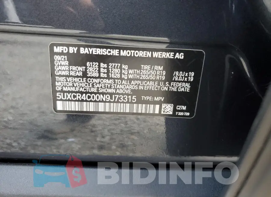 5UXCR4C00N9J73315 Photo# 13