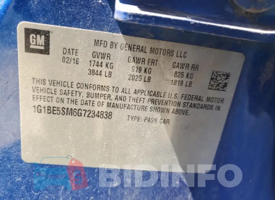 1G1BE5SM6G7234838 Photo# 12