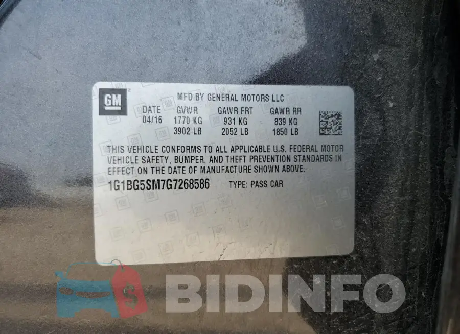 1G1BG5SM7G7268586 Photo# 13
