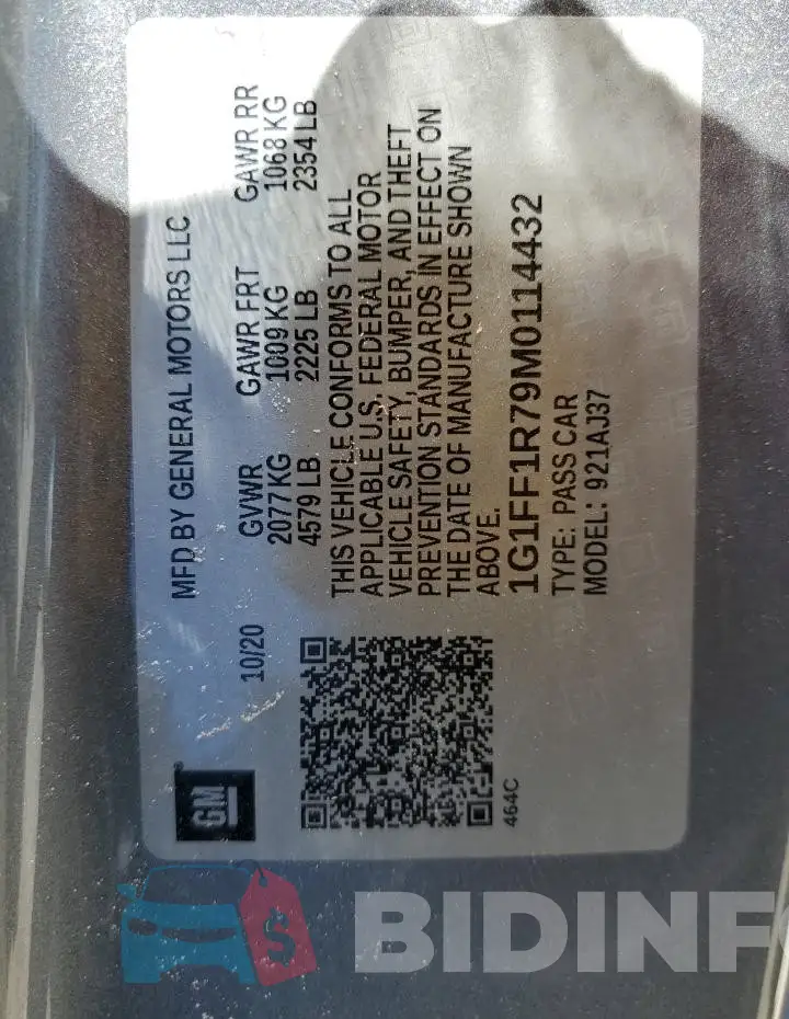 1G1FF1R79M0114432 Photo# 12