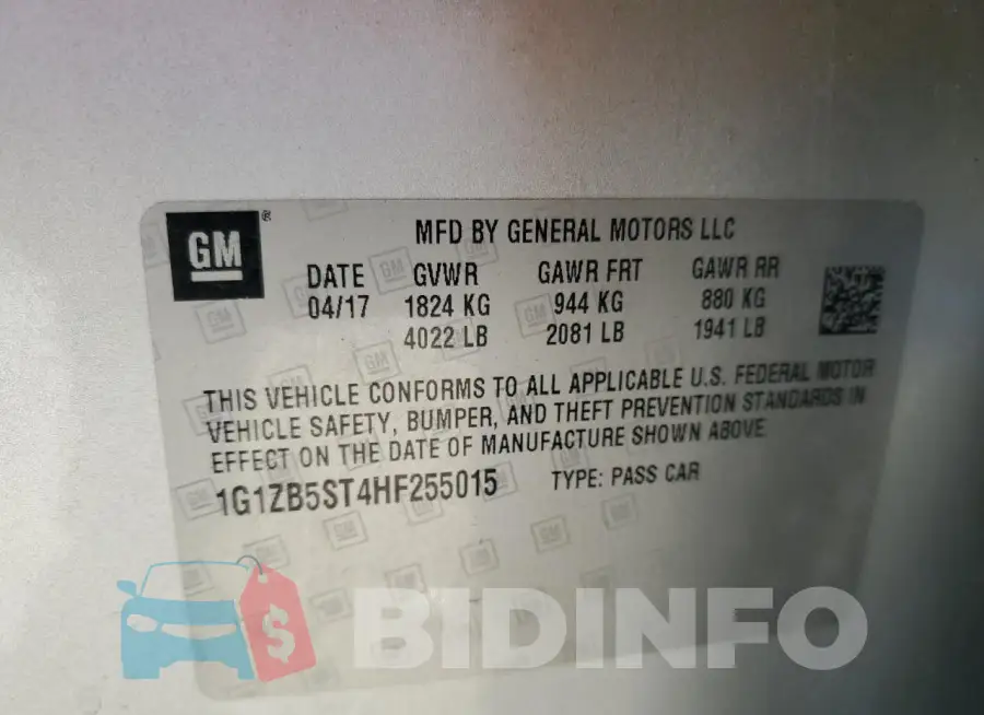 1G1ZB5ST4HF255015 Photo# 12