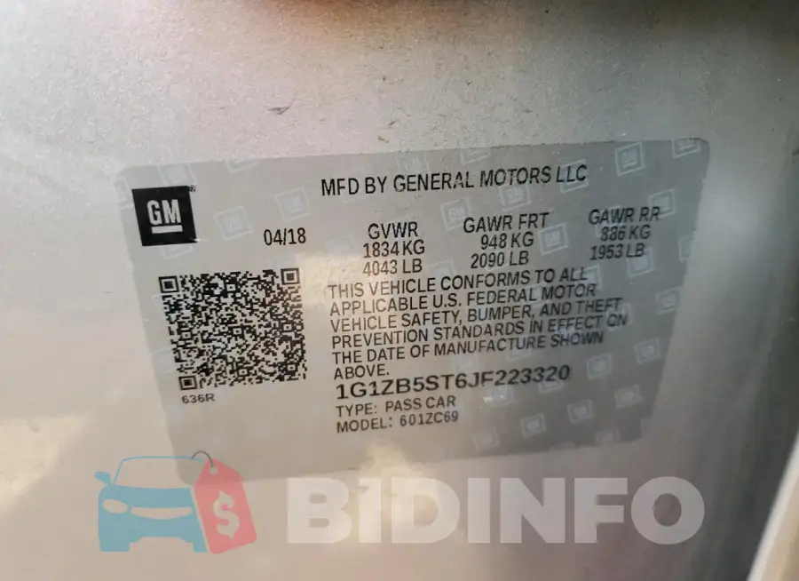 1G1ZB5ST6JF223320 Photo# 12