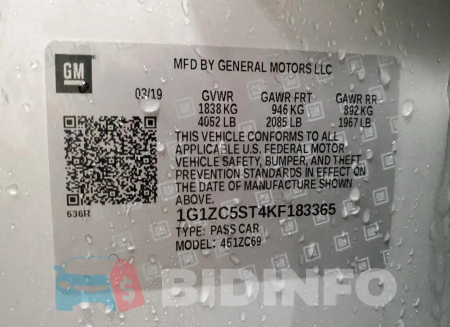 1G1ZC5ST4KF183365 Photo# 12