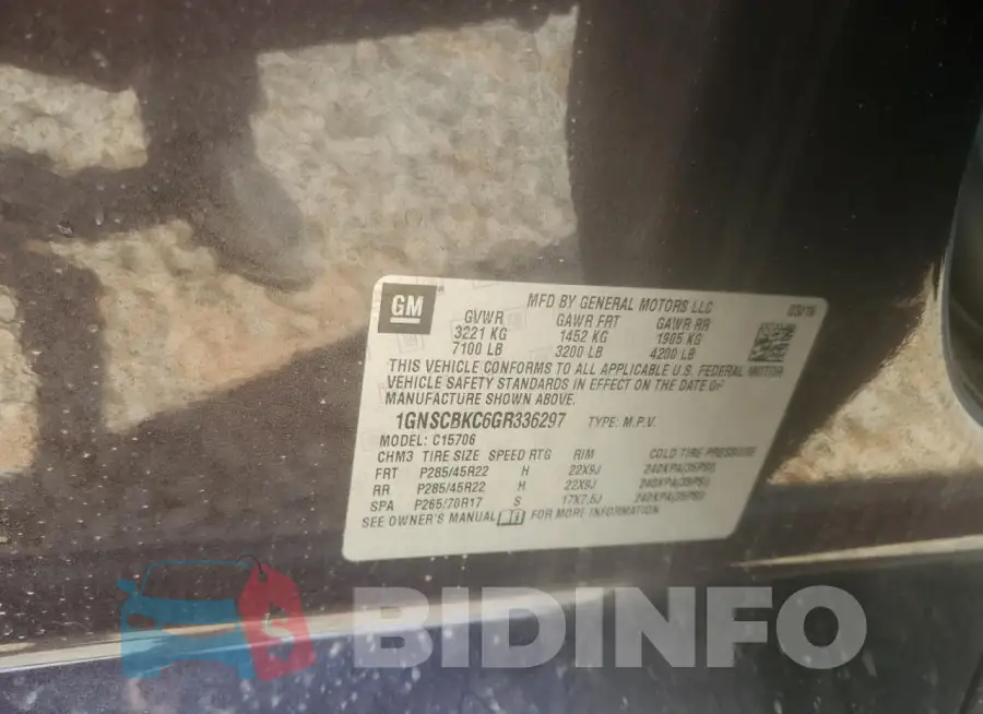 1GNSCBKC6GR336297 Photo# 13