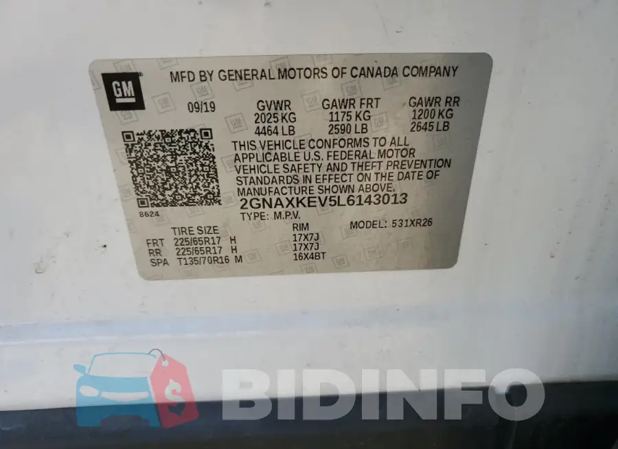 2GNAXKEV5L6143013 Photo# 13