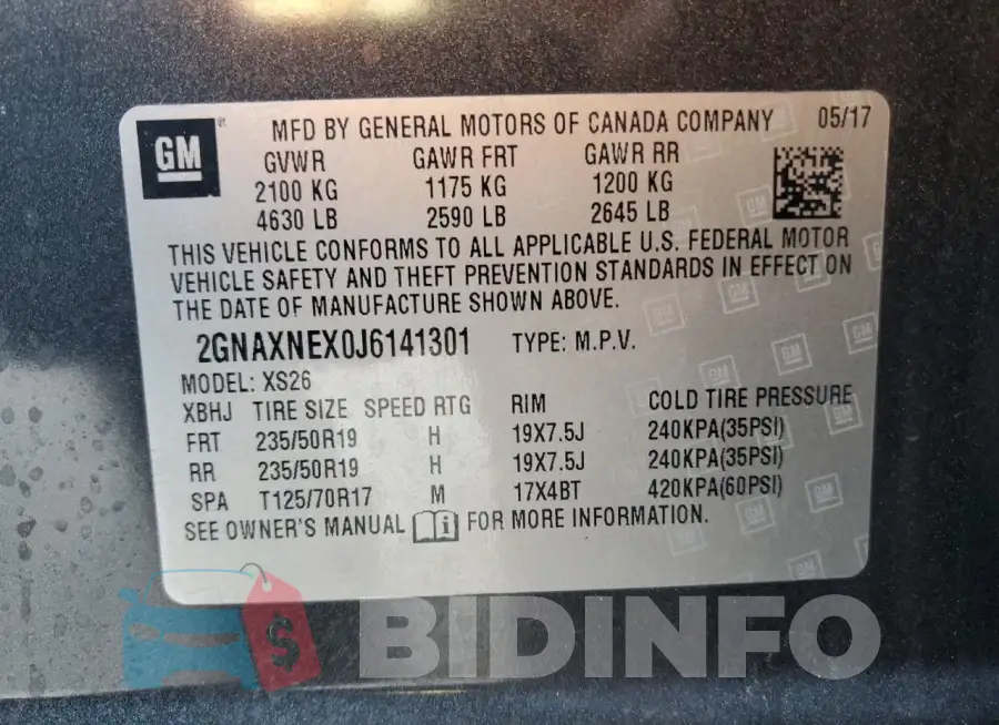 2GNAXNEX0J6141301 Photo# 13