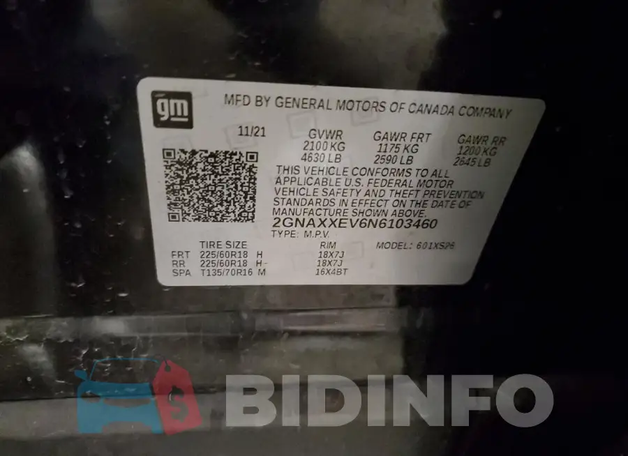2GNAXXEV6N6103460 Photo# 13