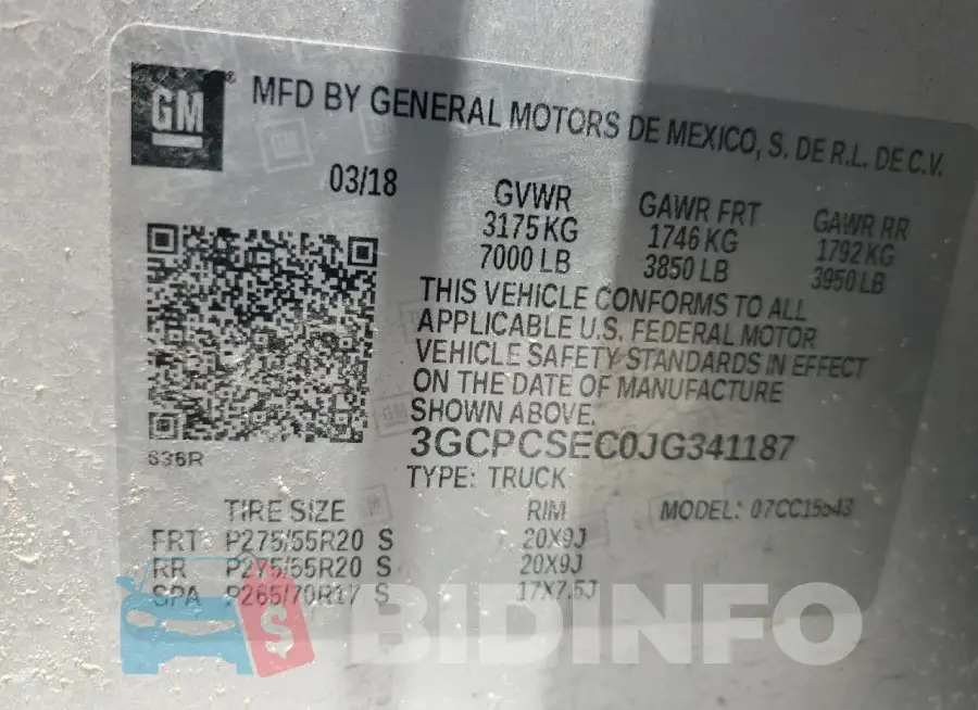 3GCPCSEC0JG341187 Photo# 12
