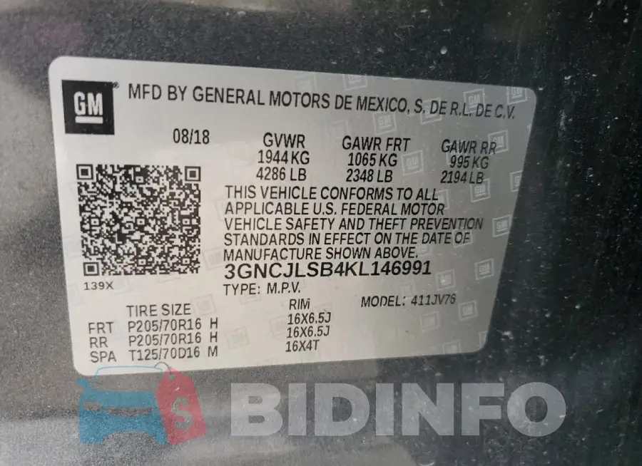 3GNCJLSB4KL146991 Photo# 12