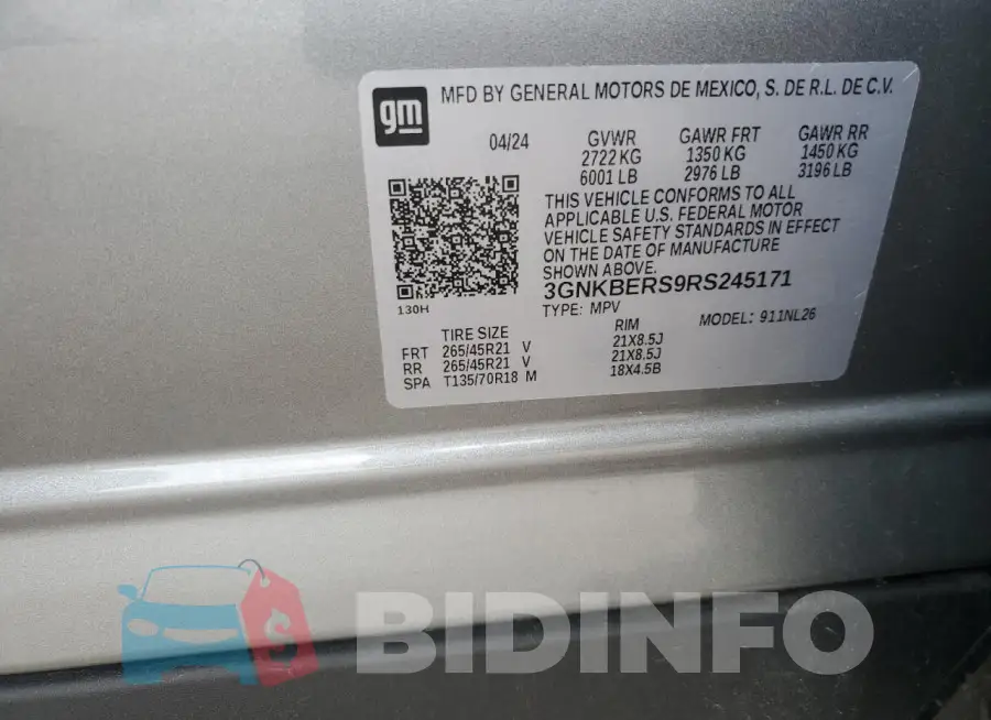 3GNKBERS9RS245171 Photo# 12