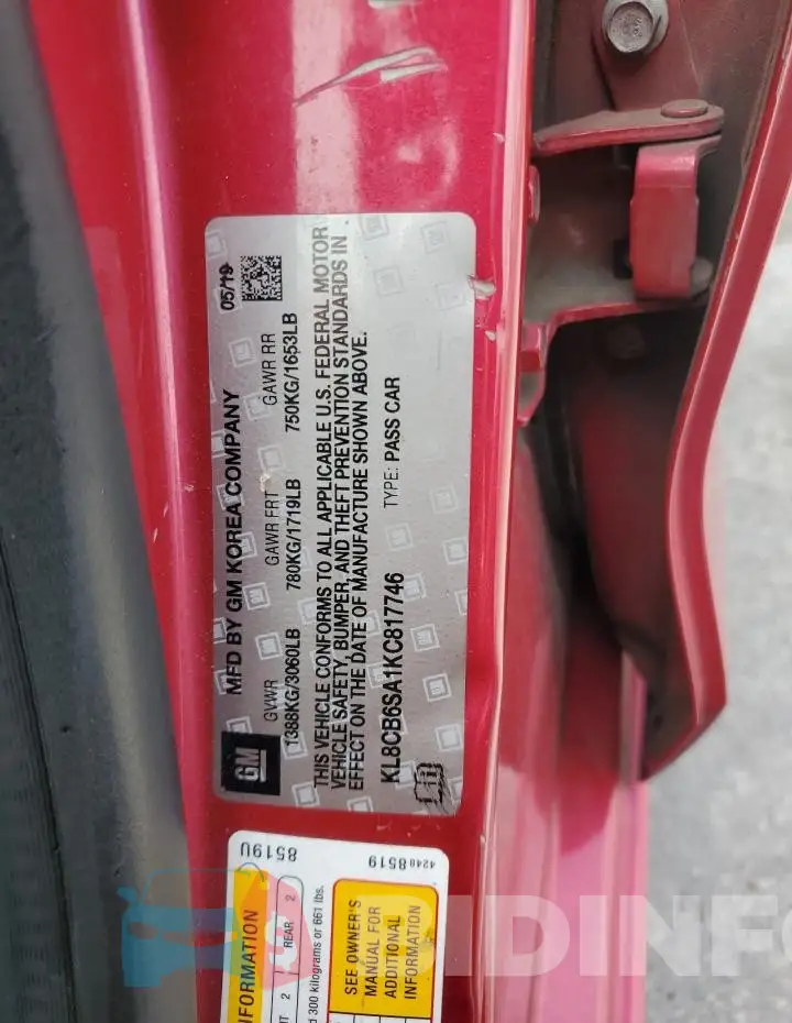 KL8CB6SA1KC817746 Photo# 12
