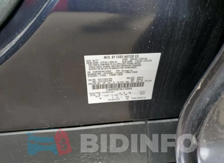 1FAHP2E87HG132044 Photo# 12