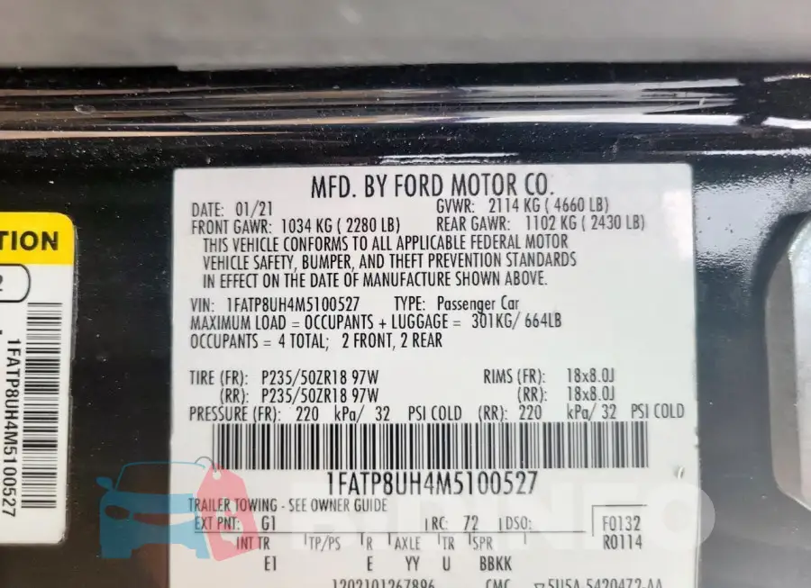 1FATP8UH4M5100527 Photo# 10