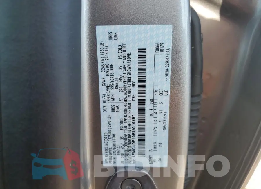 1FMCU0E10RUA16297 Photo# 13