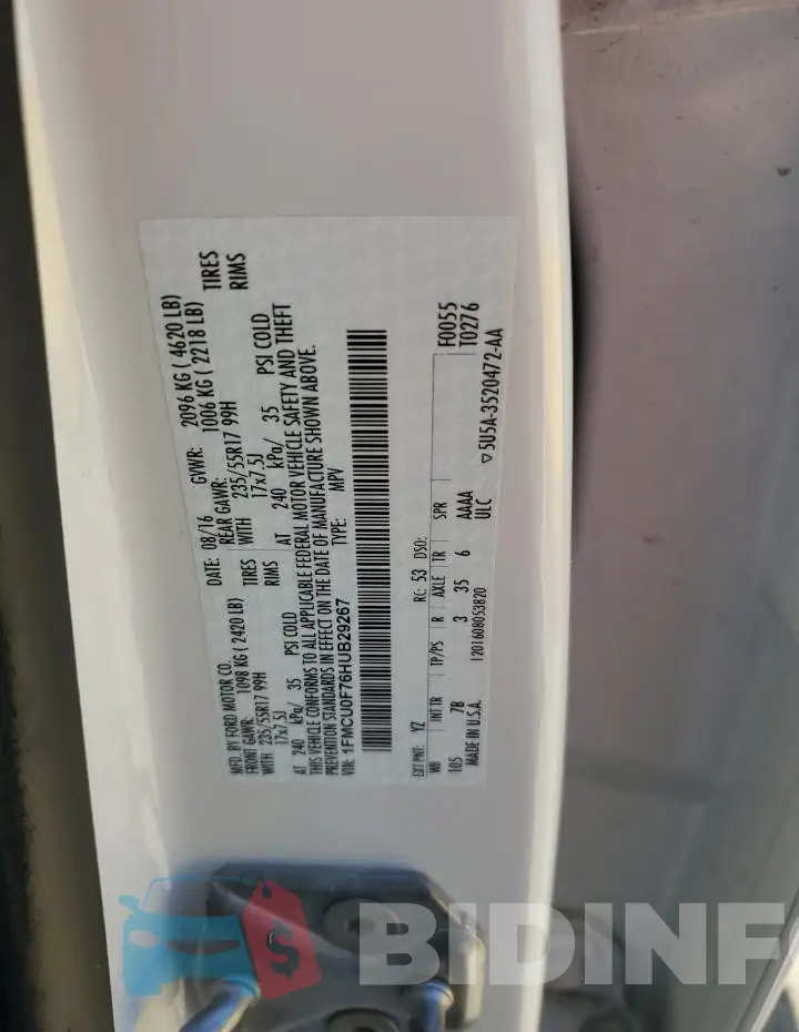 1FMCU0F76HUB29267 Photo# 13