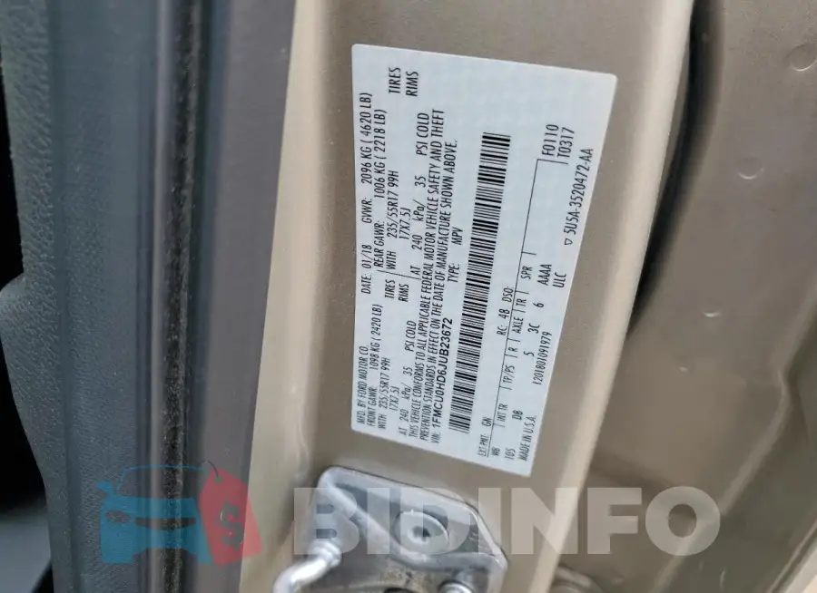 1FMCU0HD6JUB23672 Photo# 12