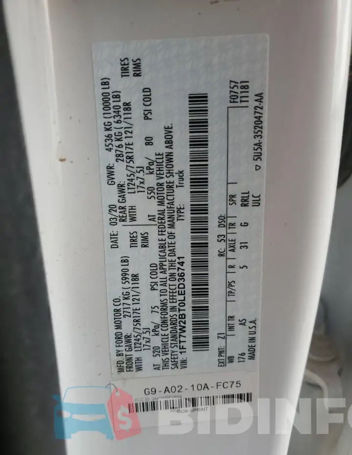 1FT7W2BT0LED36741 Photo# 12