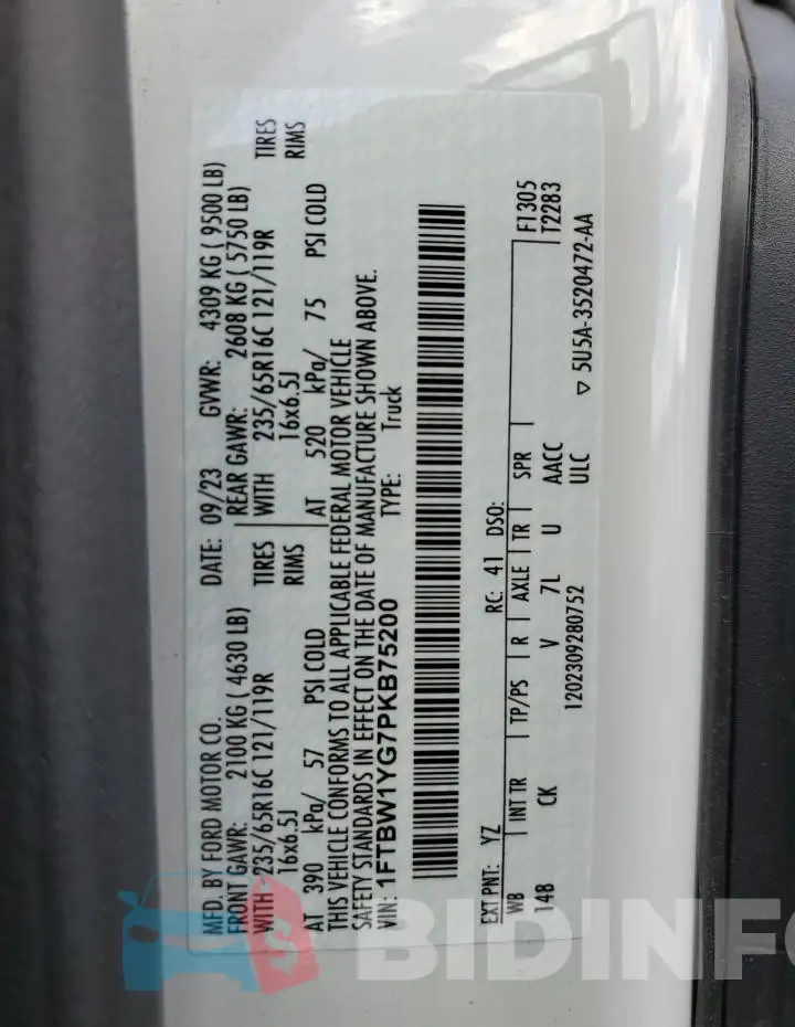 1FTBW1YG7PKB75200 Photo# 13