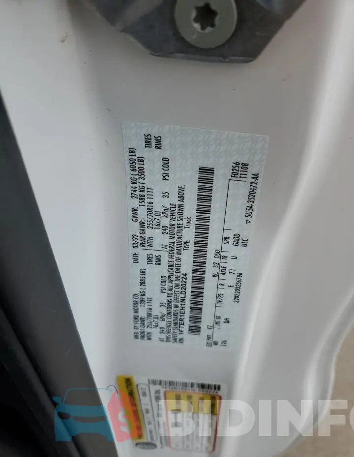 1FTER1EH1NLD20224 Photo# 13