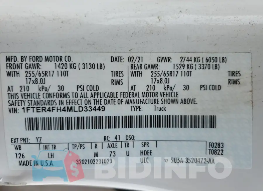 1FTER4FH4MLD33449 Photo# 13