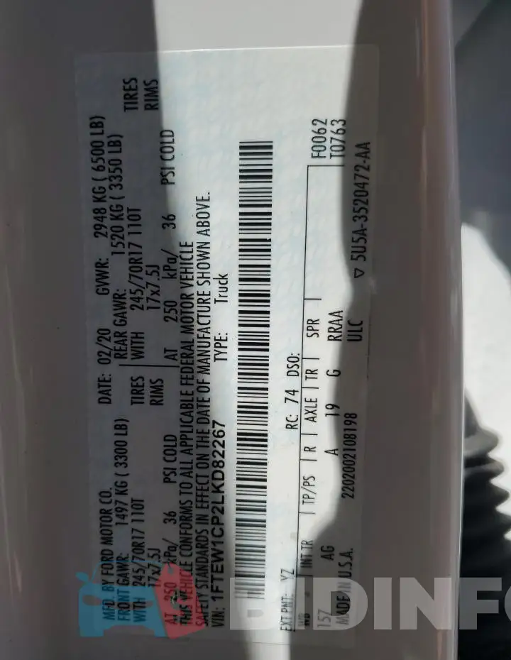 1FTEW1CP2LKD82267 Photo# 13
