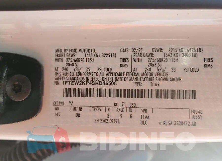 1FTEW2KP4SKD46506 Photo# 12